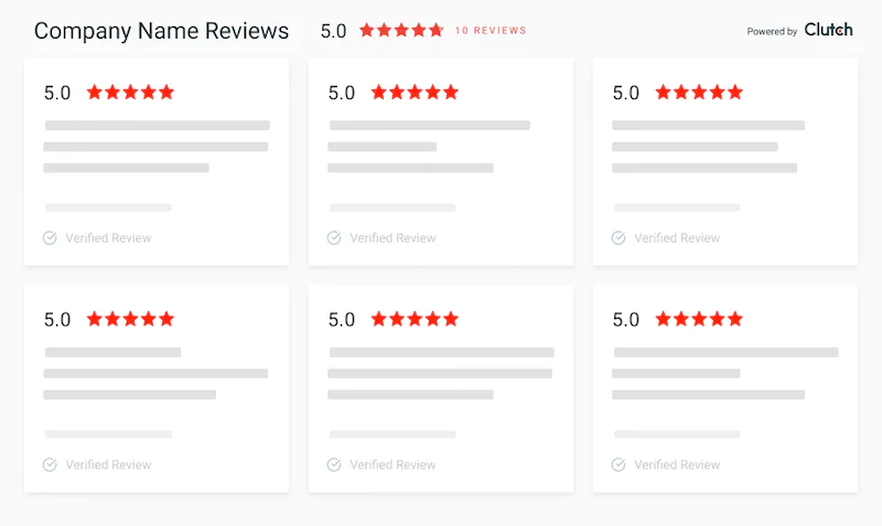 Assess customers' feedback and reviews on Clutch