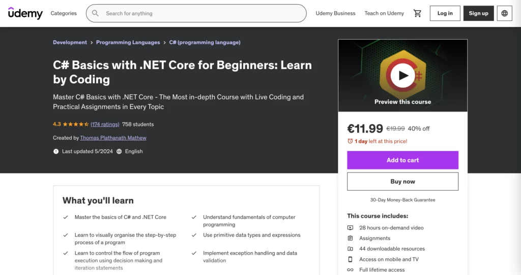 C# Basics with .NET Core for Beginners: Learn by Coding