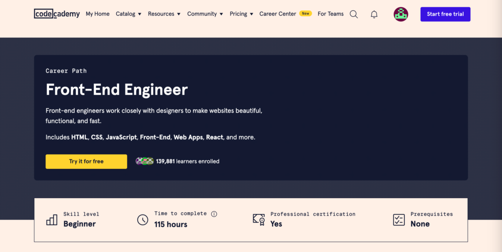 Front-End Engineer - Codecademy