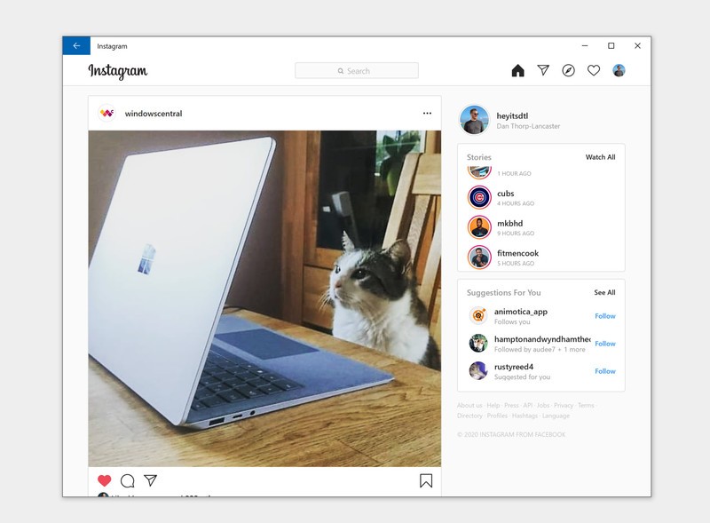 Instagram app on Microsoft Store (source: Windows Central)