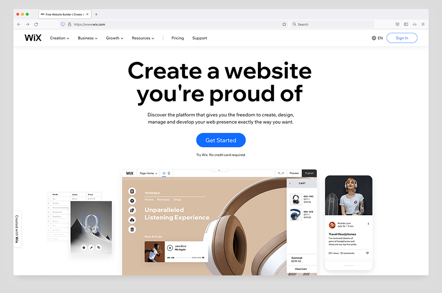 Wix website builder