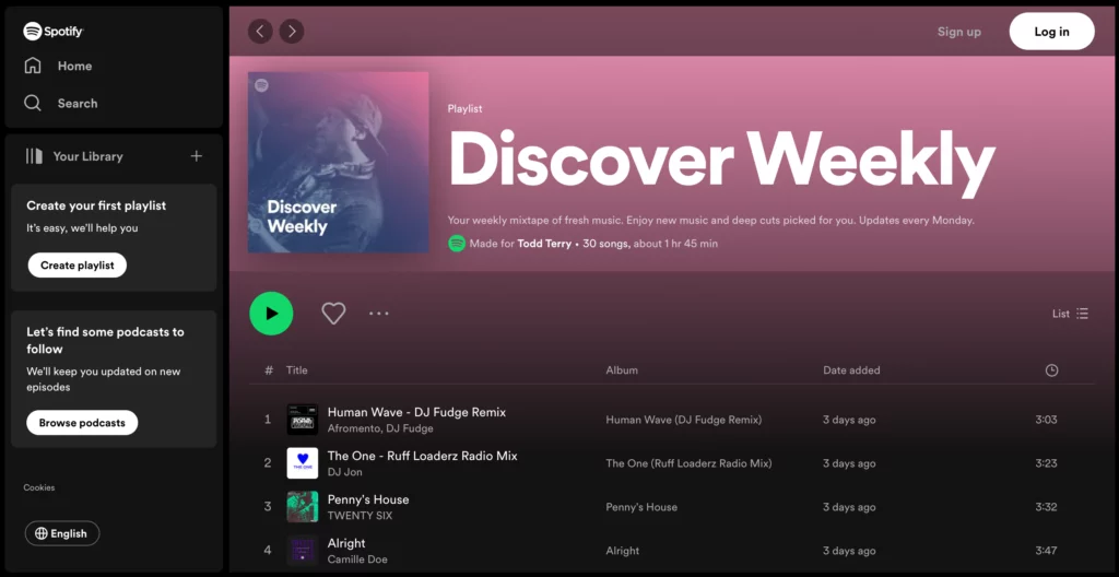 Spotify's Discover Weekly