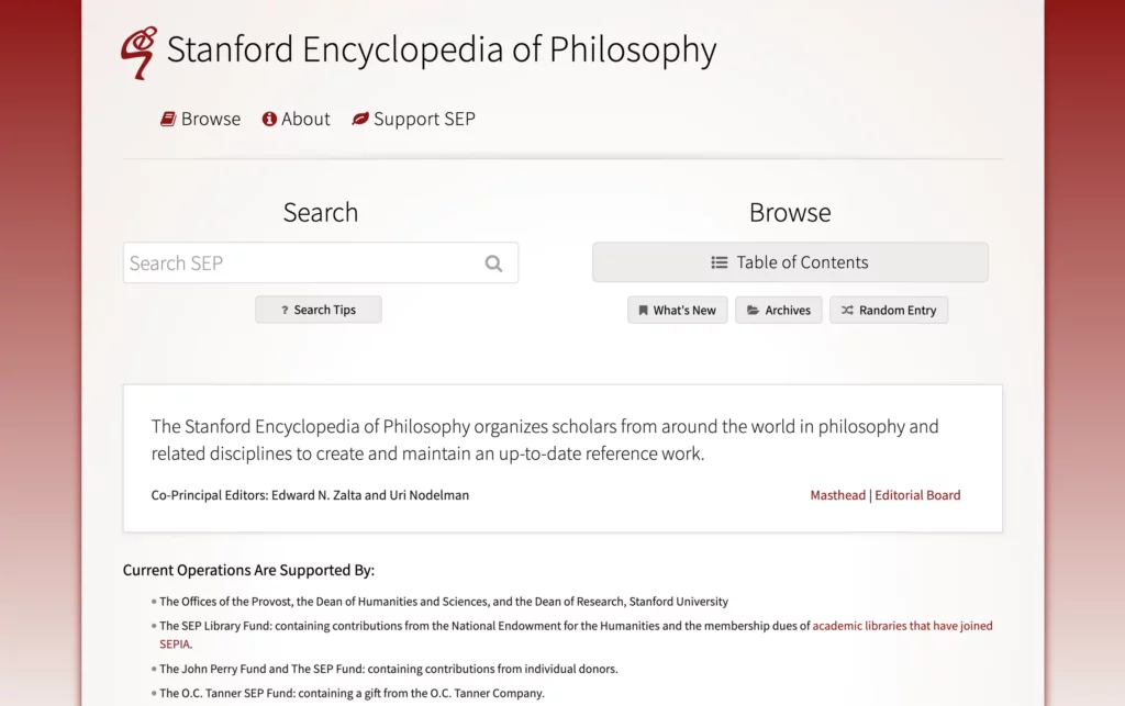 Standford Encyclopedia of Philosophy