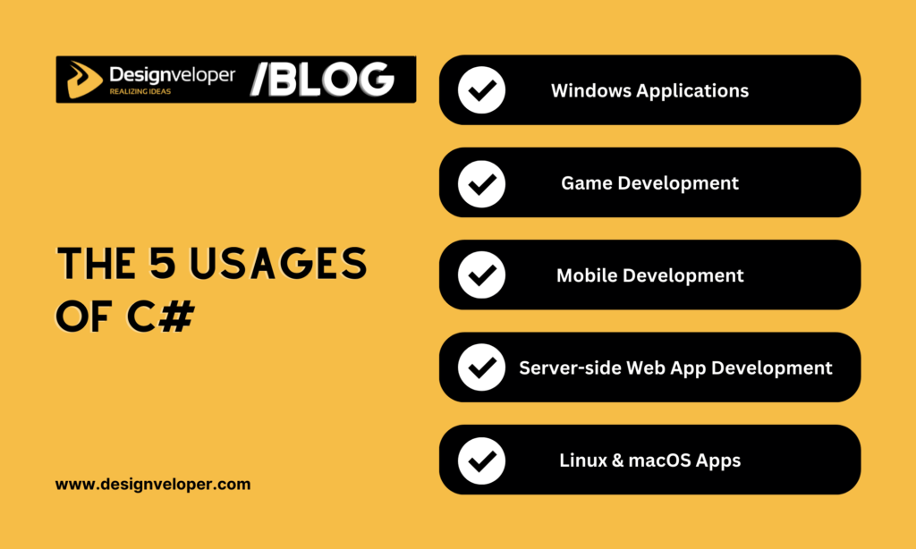 The 5 usages of C#