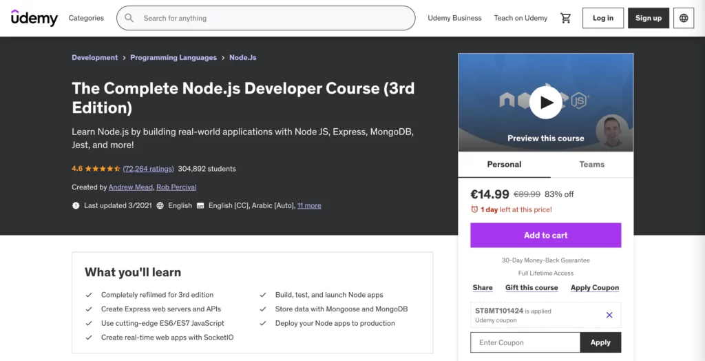 The Complete Node.js Developer Course (3rd Edition)