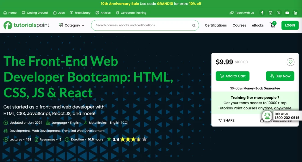 The Front-End Web Developer Bootcamp: HTML, CSS, JS & React